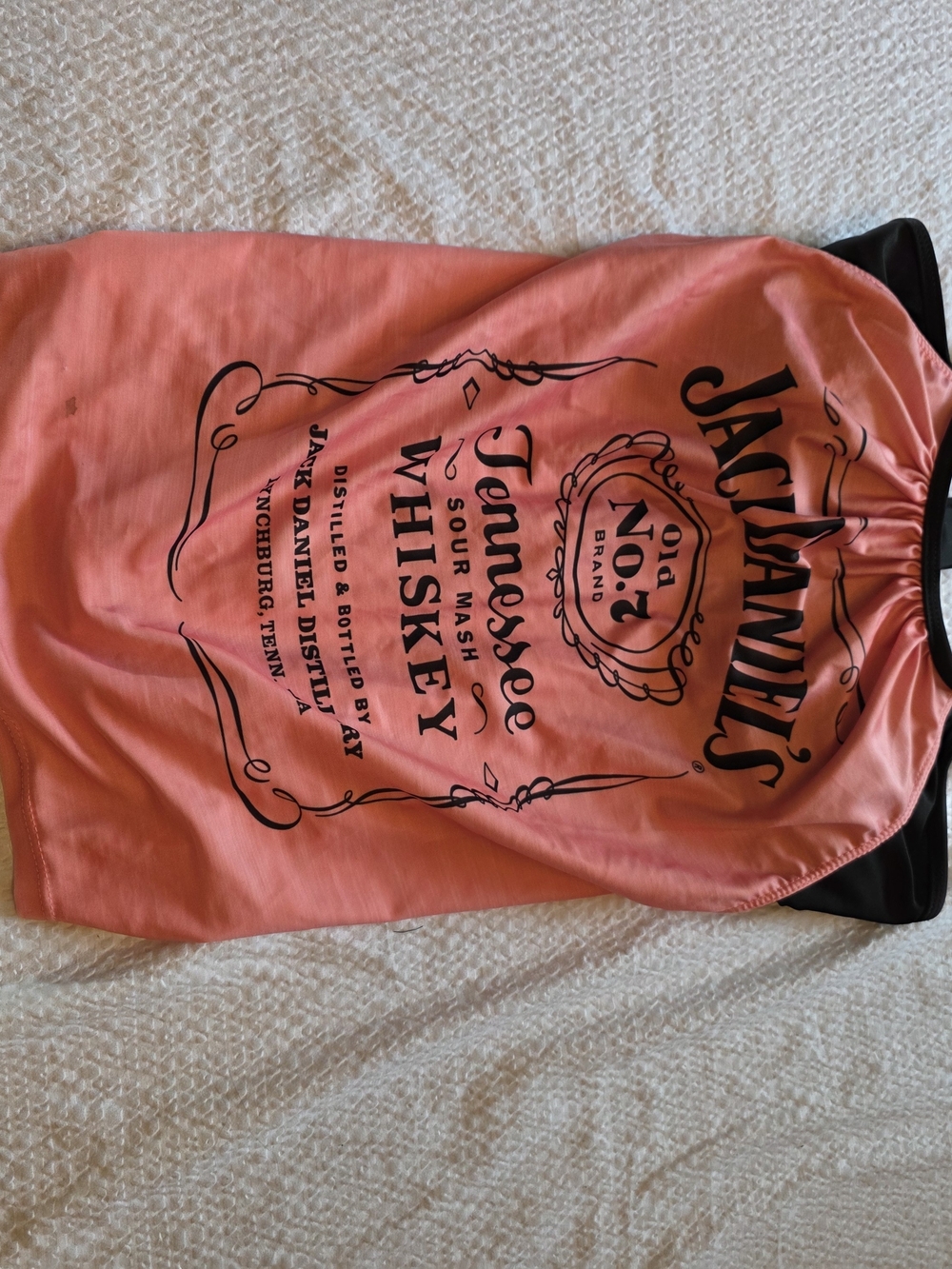 Jack Daniels Coral Pink Tank with Black Logo